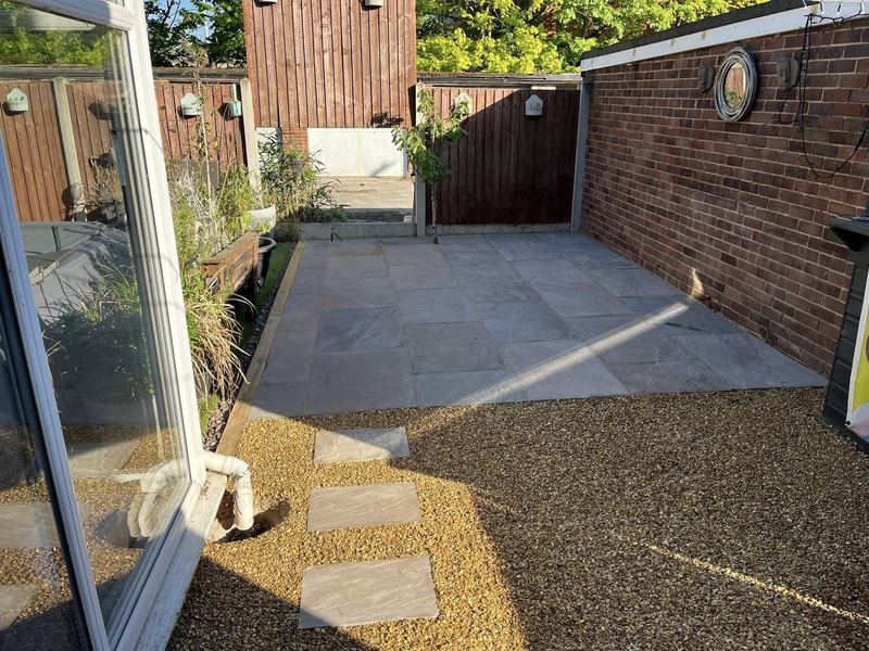 Completed garden slabbing